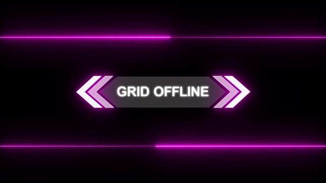 Animation of HUD elements with text Grid Offline. Hud Callout Information Box For Television News Banner. Futuristic callout titles. Virtual sci fi textbox for HUD.