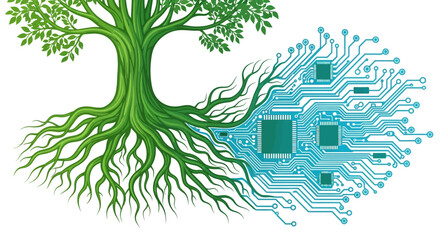 Artificial intelligence tree concept illustration