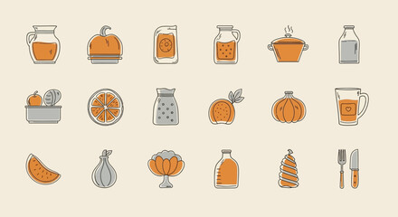 Food icon set vector