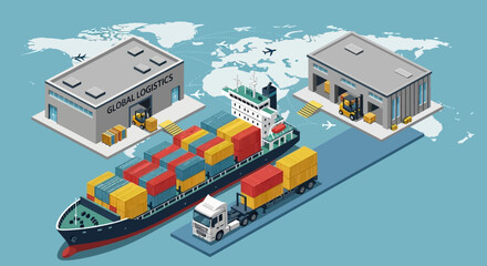 Global logistics illustration
