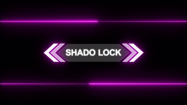 Hud Callout Lower Third For Digital Dashboard Readout. Animation of HUD elements with text Shado Lock. Animate a white callous for text. HUD elements on black background. Futuristic callout icon