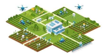 Green eco working space illustration