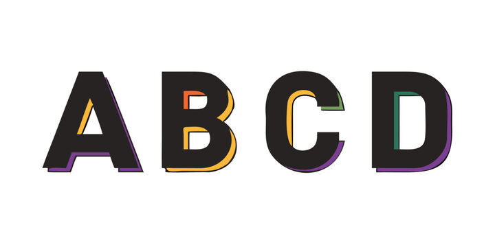 Colorful abcd letters