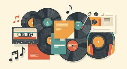 Old CD and DVD media illustration