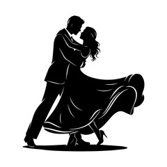 Couple Dancing Elegantly in a Romantic Tango Pose