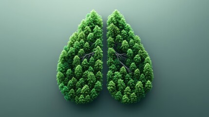 Lungs Made of Trees Symbolizing Nature and Environmental Health
