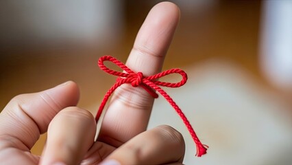 Hand with Red String Bow.
