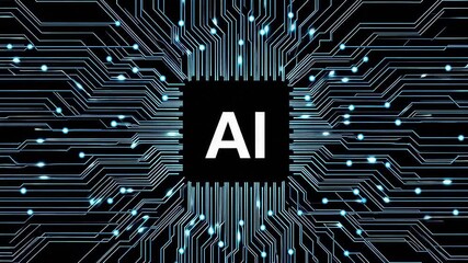 AI chip with circuit board - Powered by Adobe