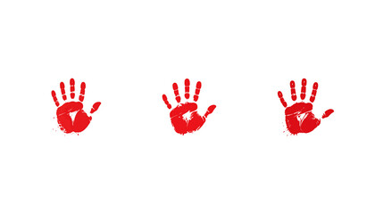 Obraz premium A smudged red handprint shows a palm print