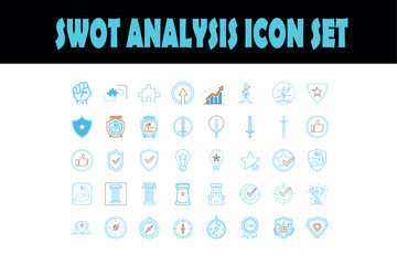 SWOT analysis strategy planning chart with strengths, weaknesses, opportunities, threats vector illustration