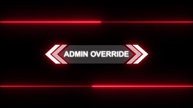 Animation of HUD elements with text Admin Override. Animate a white callous for text. HUD elements on black background. Futuristic callout titles. Virtual sci fi textbox for HUD. Hud Callout Info Card