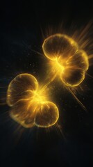 Celestial Dance of Energy: A captivating display of radiant energy blooms against a backdrop of cosmic darkness, with swirling vortexes of light and matter create an ethereal dance.