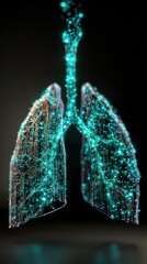 Digital Lungs: A sophisticated digital representation of human lungs, highlighting the intricate network of airways and alveoli in vibrant detail.