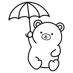 Teddy Bear Holding an Umbrella 