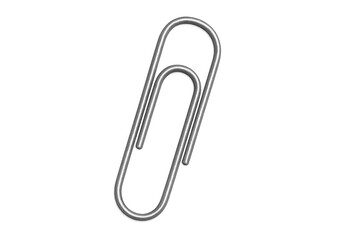 Obraz premium Silver metal paperclip on transparent background