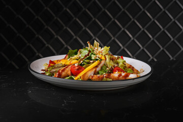 fresh salad with dressing for you