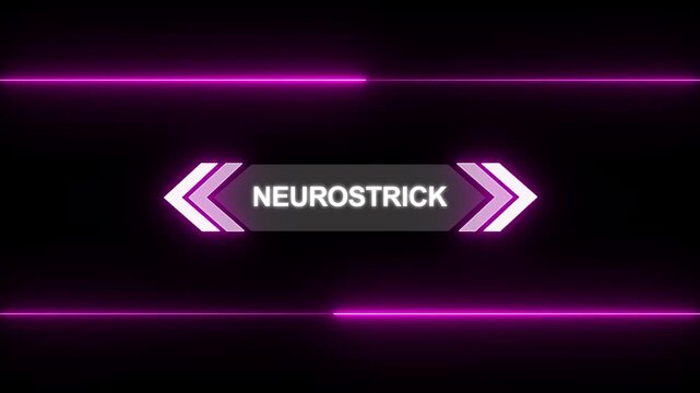 Animation of Callout, HUD UI elements on black color background. Animation of HUD elements with text "Neurostrick". Callout futuristic hud animation digital white tone six pack on the black screen .