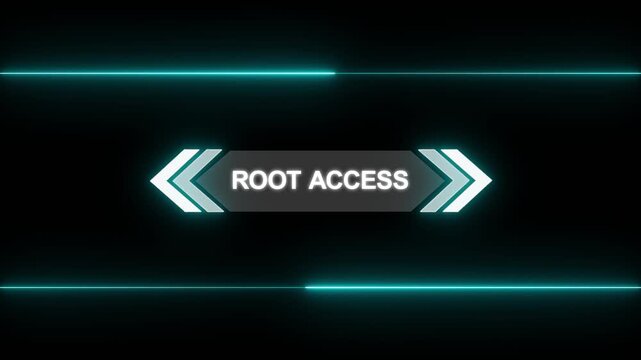 Animation of Callout, HUD UI elements on black color background. Animation of HUD elements with text "Root Access". Callout futuristic hud animation digital white tone six pack on the black screen .