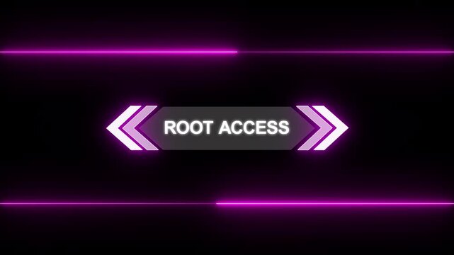 Animation of Callout, HUD UI elements on black color background. Animation of HUD elements with text "Root Access". Callout futuristic hud animation digital white tone six pack on the black screen .