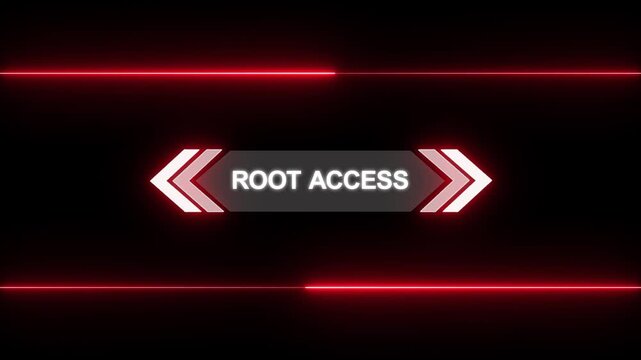 Animation of Callout, HUD UI elements on black color background. Animation of HUD elements with text "Root Access". Callout futuristic hud animation digital white tone six pack on the black screen .