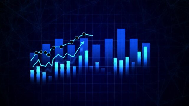 economic trends and growth. Digital Financial Trends and Market Performance Visualization concept. Market Growth and Financial Economic Performance Insights Through Data Analytics