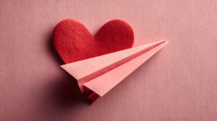 Love Message Concept with Paper Airplane