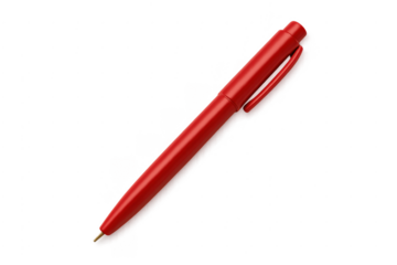 Red ballpoint pen for writing and office stationery