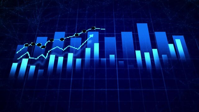 economic trends and growth. Digital Financial Trends and Market Performance Visualization concept. Market Growth and Financial Economic Performance Insights Through Data Analytics