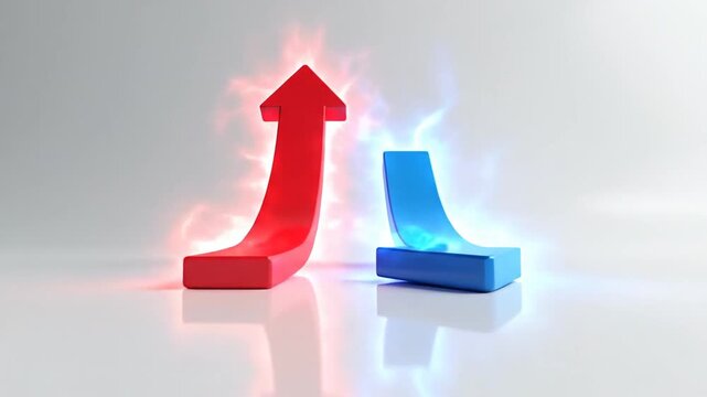 Red and Blue Arrows - Directional Symbols and Concepts.