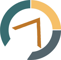 Modern abstract business logo featuring an upward arrow and cycle representing growth