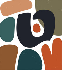 An abstract composition of organic shapes and earthy colors with a modern aesthetic