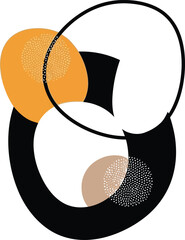 Minimalist abstract design with overlapping circles and organic shapes in warm tones