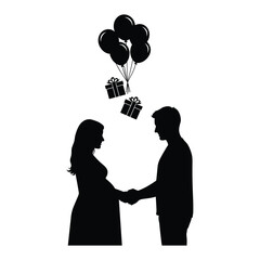 silhouette of a girl and a boy