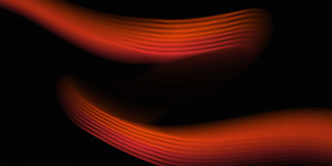 contemporary graphic design with light waves of deep crimson to vibrant orange gradients on a black background.