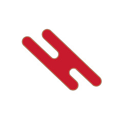 Obraz premium Modern Abstract Red and Gold Geometric Letter H Typography Logo Icon