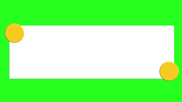 White Rectangle with Yellow Circles Motion Graphic on Green Screen Background