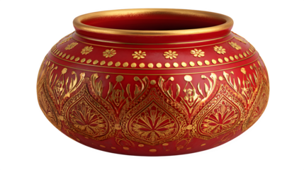 An antique brown earthenware ceramic pot and traditional clay pottery vase isolated on a white background as a decorative craft object