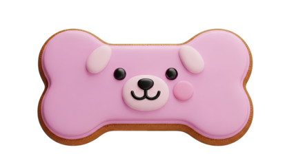 Cute Pink Dog Bone Cookie