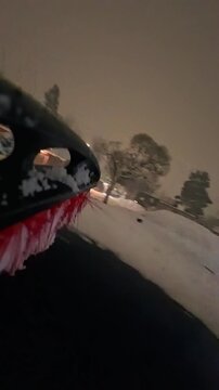 Snowstorm in Stockholm Sweden. This video shows hov a car is cleared from snow and ice with a snow brush and a snow scarper. Authorities advice everyone to stay at home. 