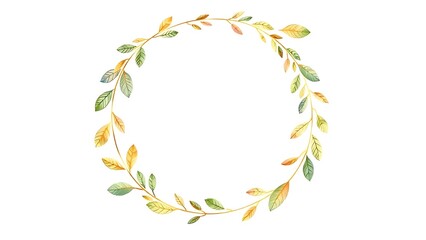 Elegant botanical wreath frame with intricate details, set against a soft pastel background.
