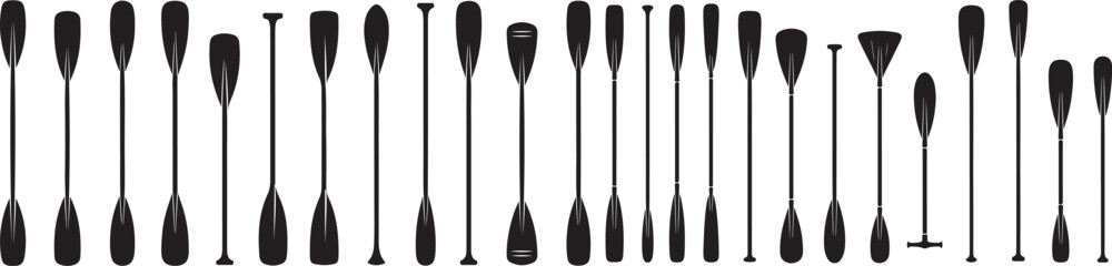  Paddle icon vector set. Oar illustration sign collection with rowing symbols and logo elements. Clean vector style.eps