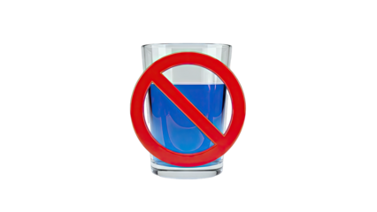 No Drinking Water Sign on a Glass