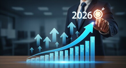 Business Growth Forecast 2026 with Upward Financial Chart