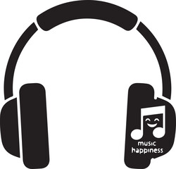 Headphones with music note