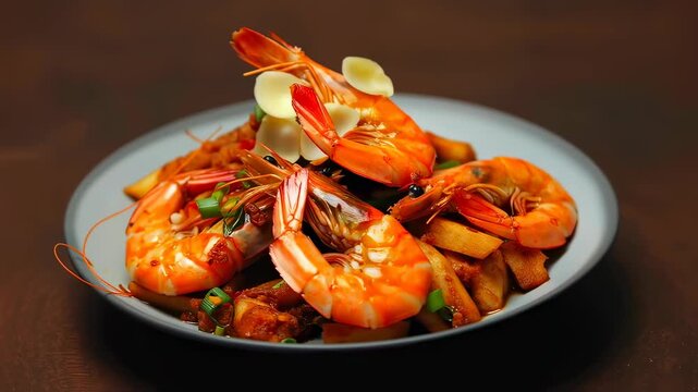 Shrimp Scampi with Garlic Chips