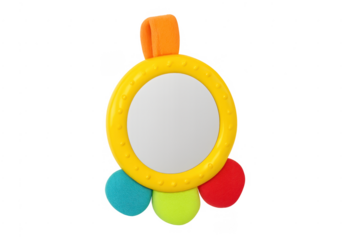 Colorful baby rattle mirror toy for infant development