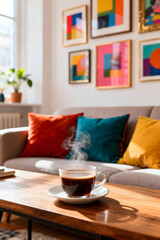 AI Image Of A Living Room With A Modern Style And Lots Of Vibrant Color