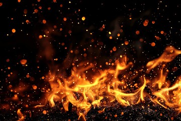 The dynamism of burning flames captured in motion blur offers a mesmerizing effect.