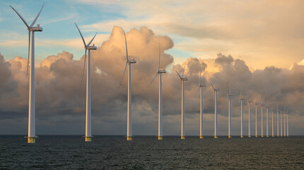 high-power offshore wind turbine design.3D rendering.