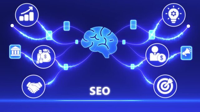 Search Engine Optimization SEO Concept and Website Ranking Growth in Technology Network